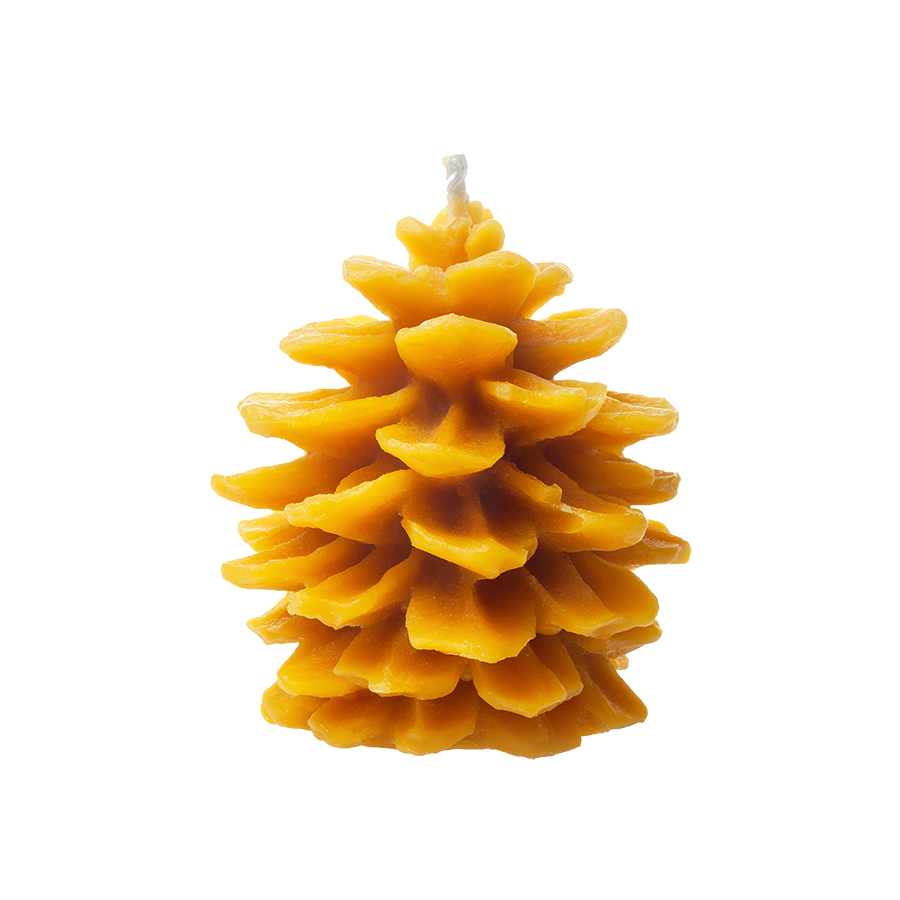 Natural wax candle "Pine tree unfolded"