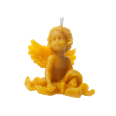 Natural wax candle "Sitting Angel"