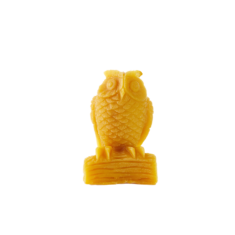 Natural wax candle "Owl on a log"