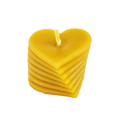 Natural wax candle "Heart tall"