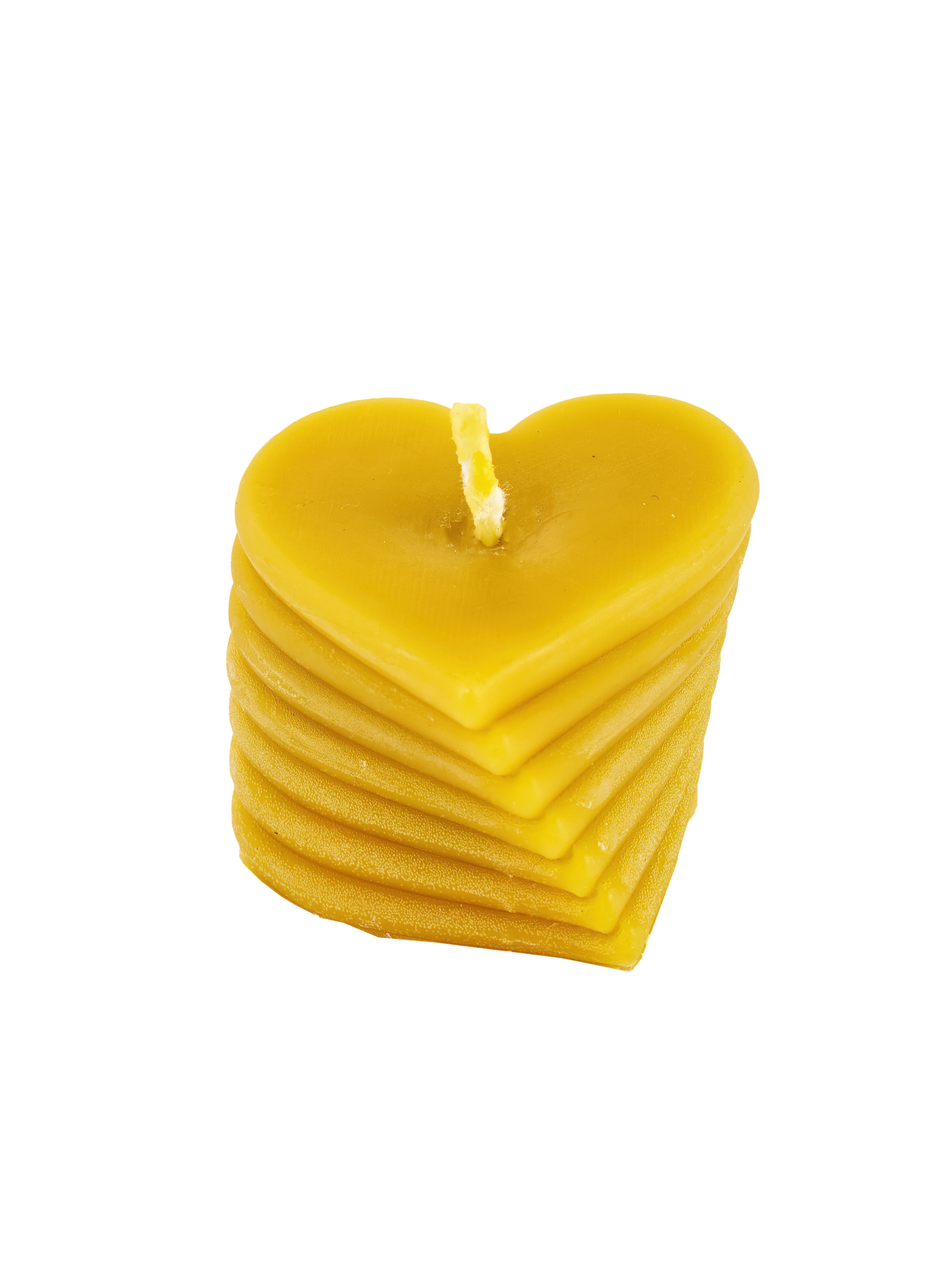 Natural wax candle "Heart tall"