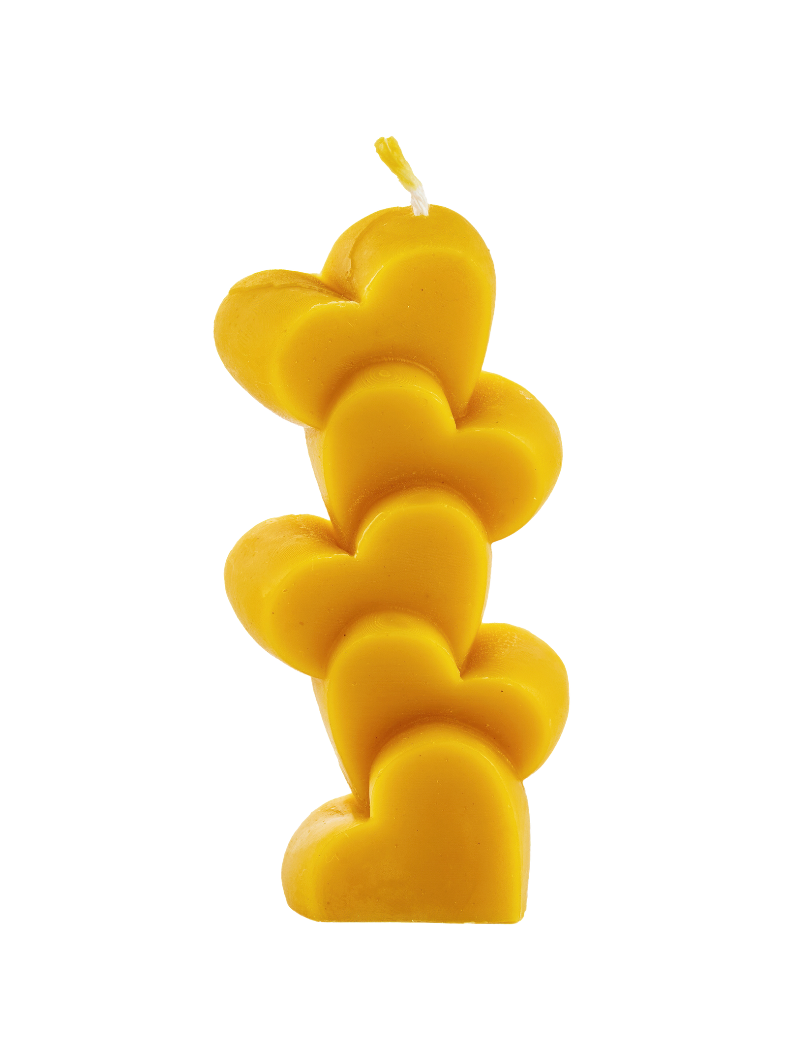 Natural wax candle "Five hearts in a set"